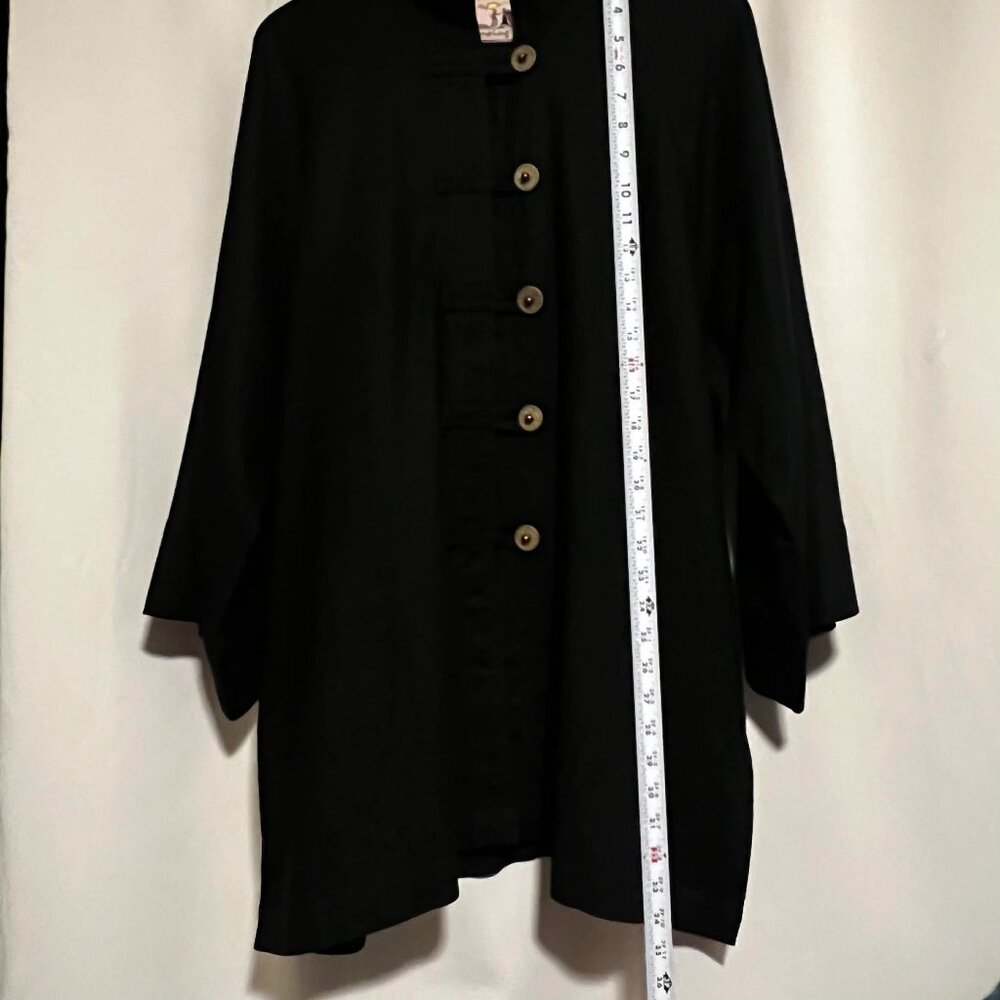 Beautiful "Dancing Ladies" Wearable Art Jacket One-of-a-Kind Hemp Size L - Picture 4 of 15